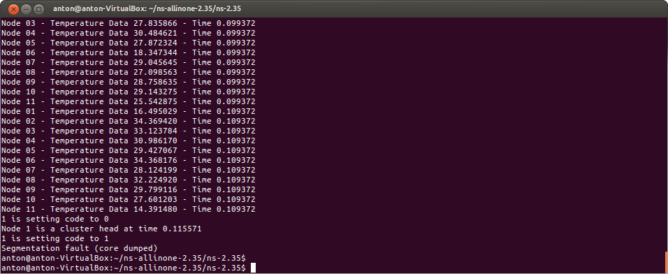 Segmentation fault core dumped